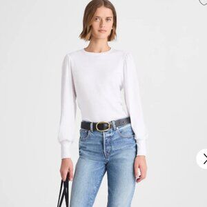 Madewell Smocked Long-Sleeve Top in Soft Slub XXl New With Tags